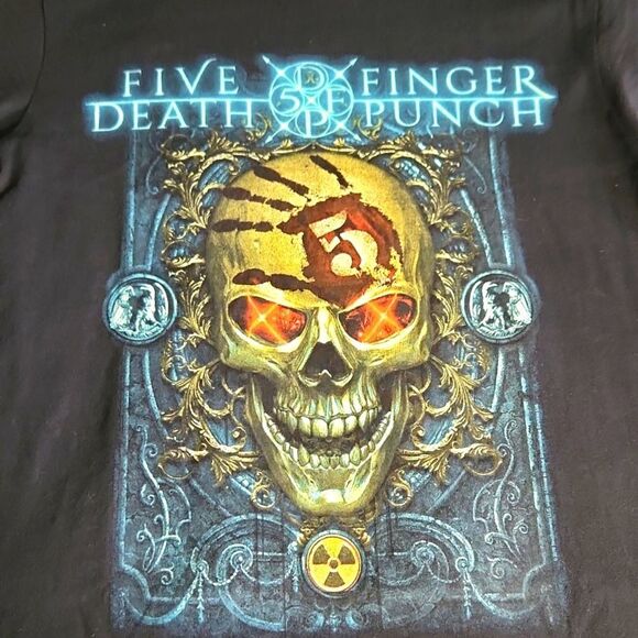 Five Finger Death Punch Men's T-Shirt | Skull Graphic | Size M - Picture 2 of 4
